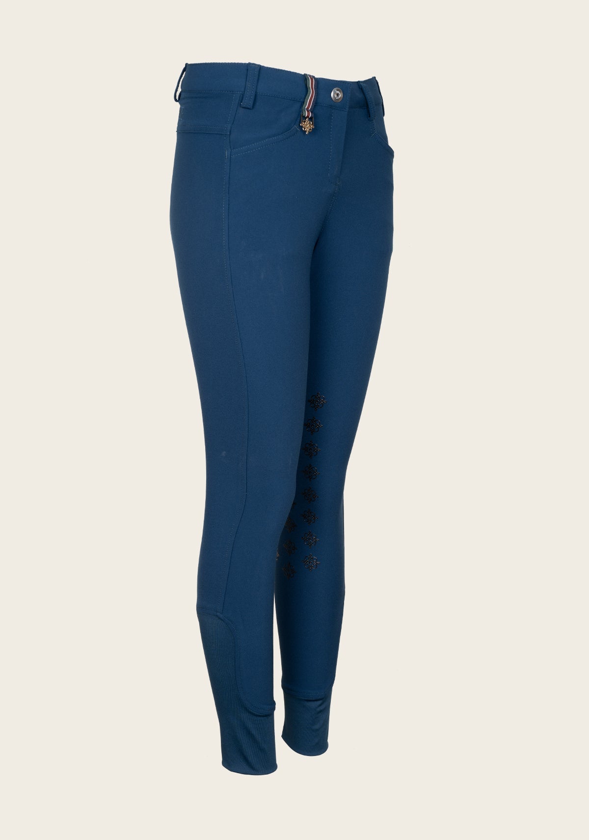 Image of Espoir Coquet Knee Patch Peacock Blue Bamboo Breeches