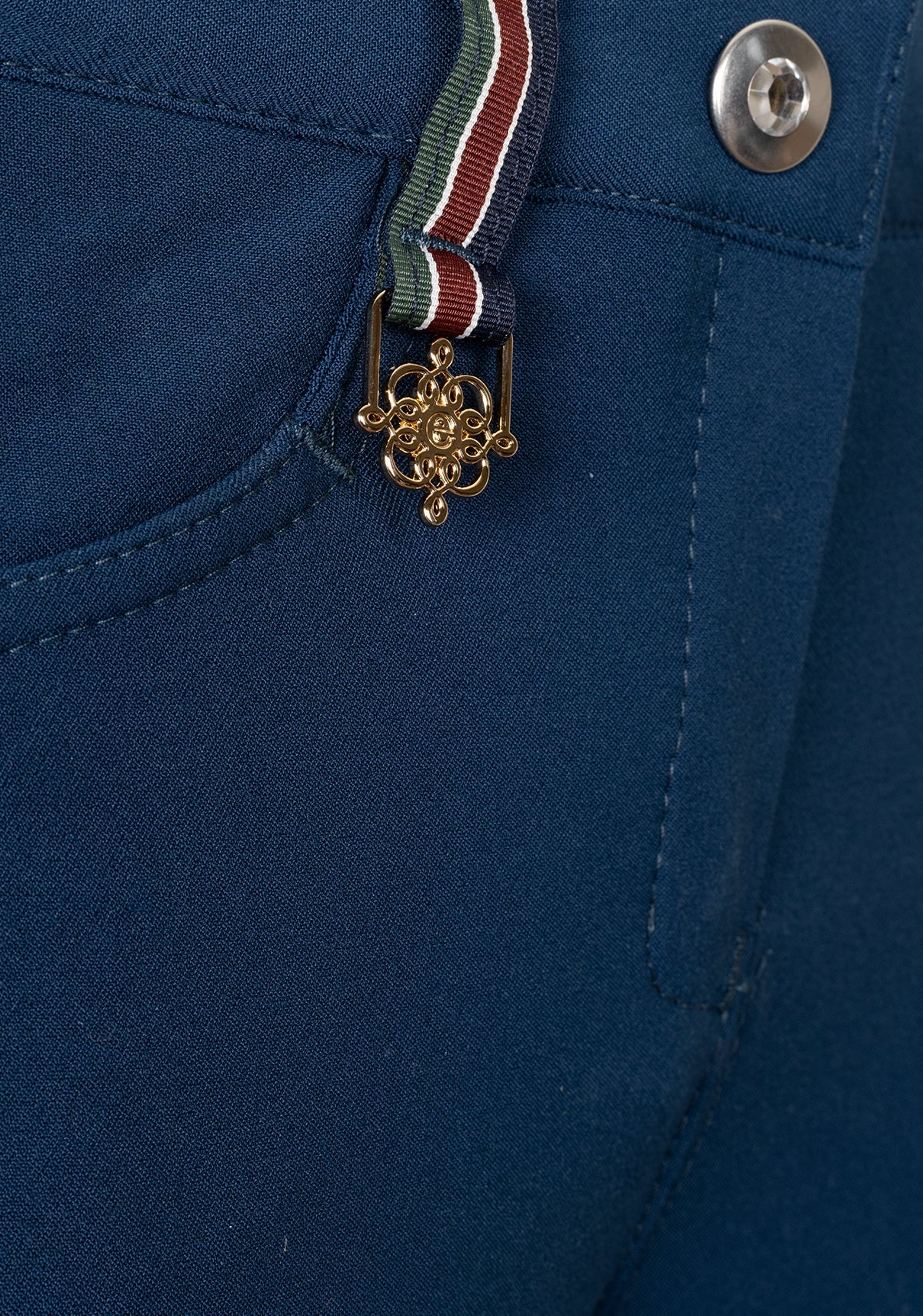 Espoir Coquet Knee Patch Peacock Blue Bamboo Breeches