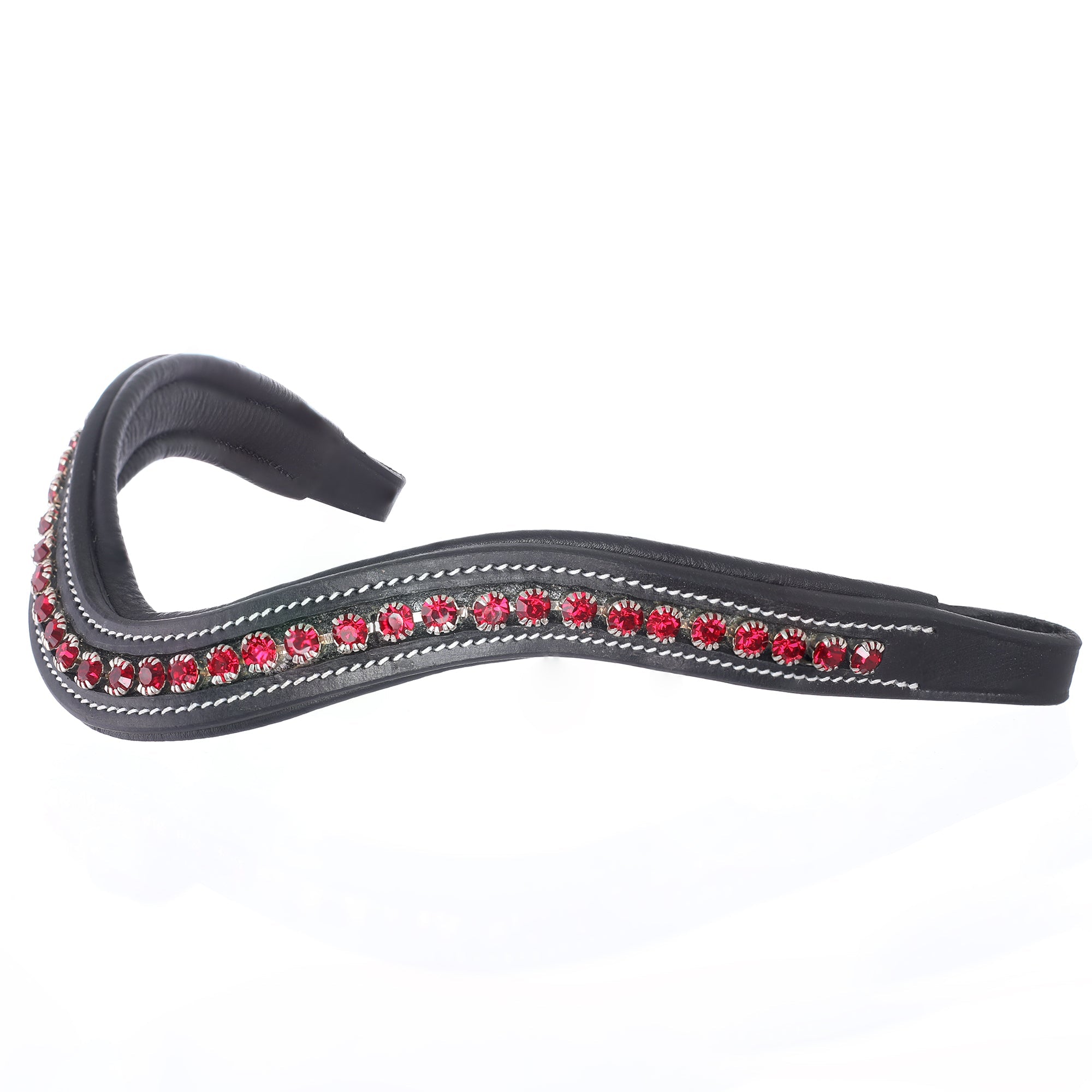 Image of ExionPro Elegant Deep Curved Soft Padded Siam Crystal Decorated Browband
