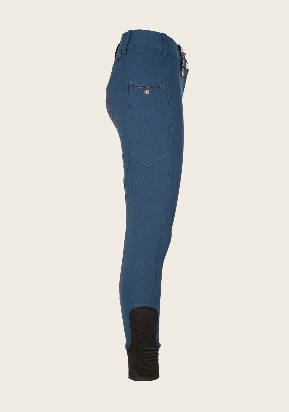 Image of Inspire Full Seat High Waist Peacock Blue Bamboo Breeches