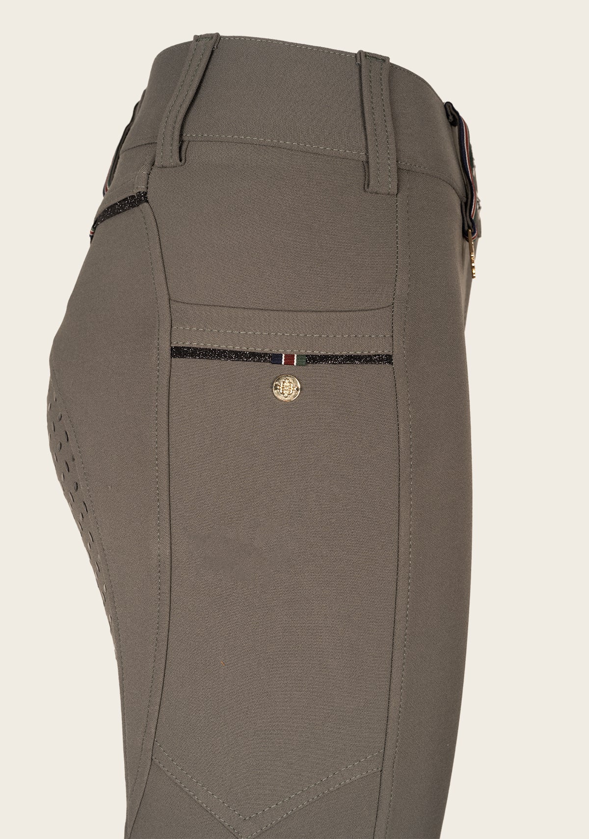 Image of Inspire Full Seat High Waist Dusky Green Bamboo Breeches