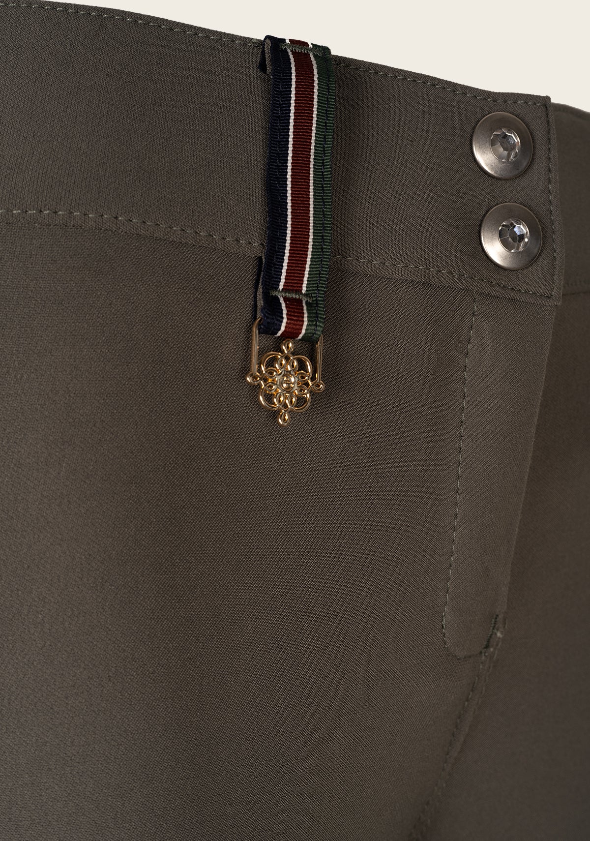 Image of Inspire Full Seat High Waist Dusky Green Bamboo Breeches