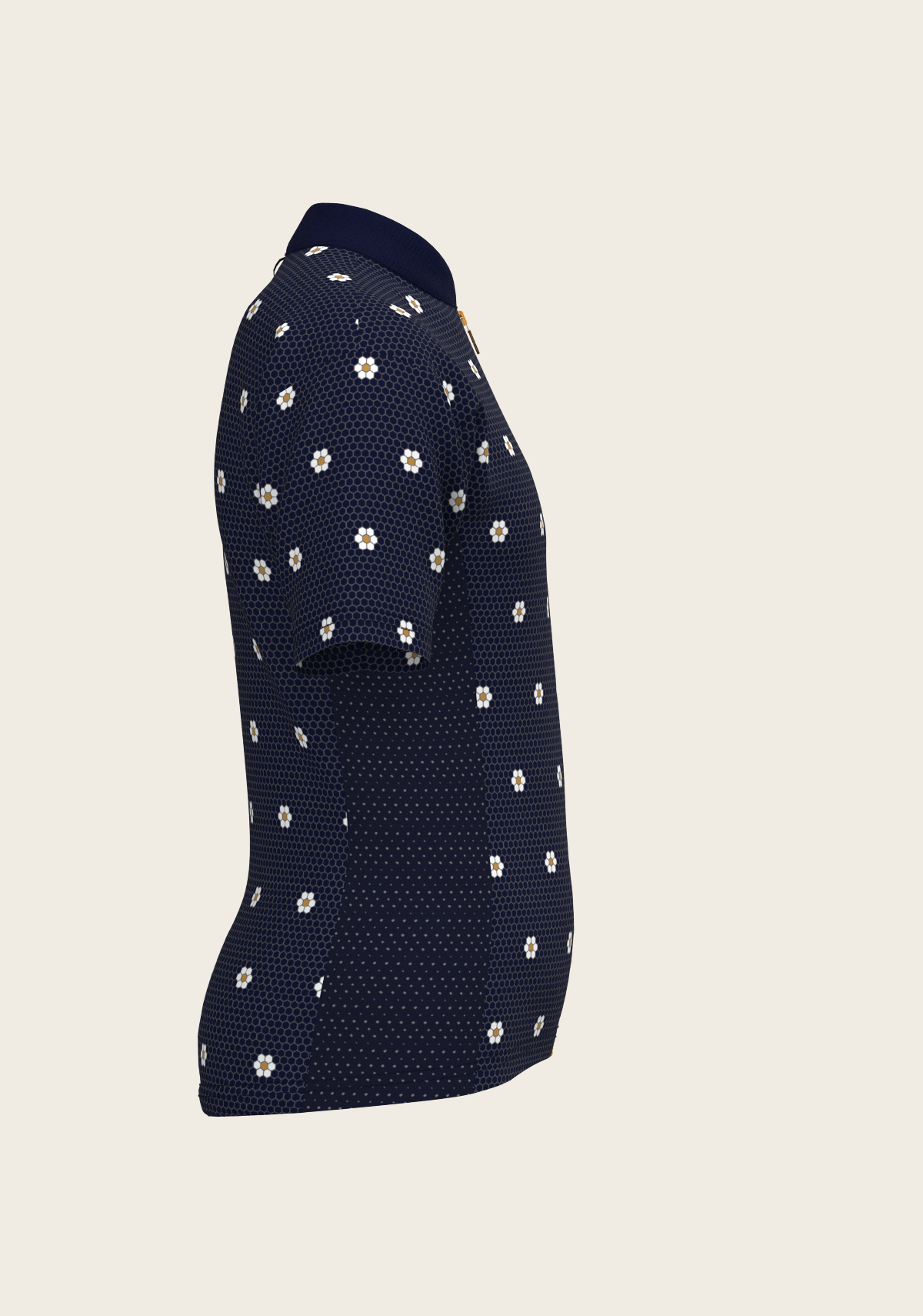 Image of Mosaic Daisies in Navy Children's Short Sleeve Shirt