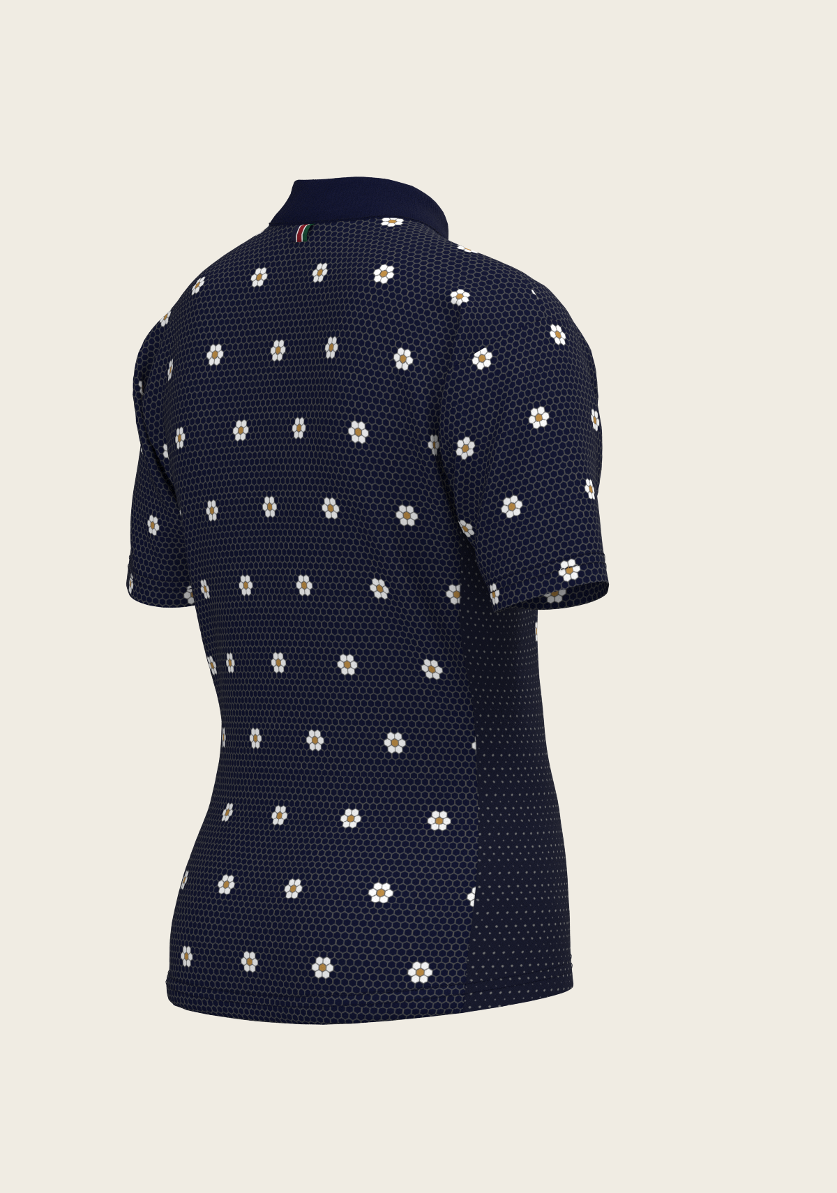 Image of Mosaic Daisies in Navy Children's Short Sleeve Shirt