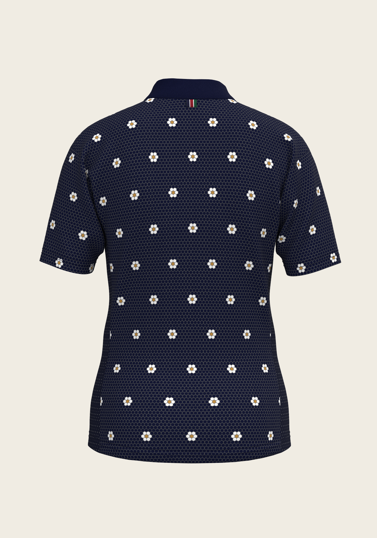 Image of Mosaic Daisies in Navy Children's Short Sleeve Shirt