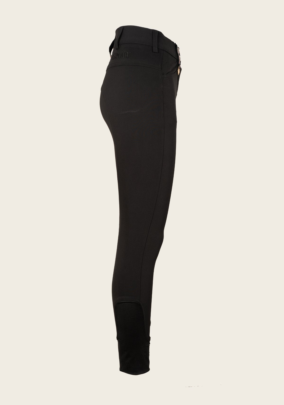 Image of Coquet High Waist Coolmax Black Knee Patch Breeches