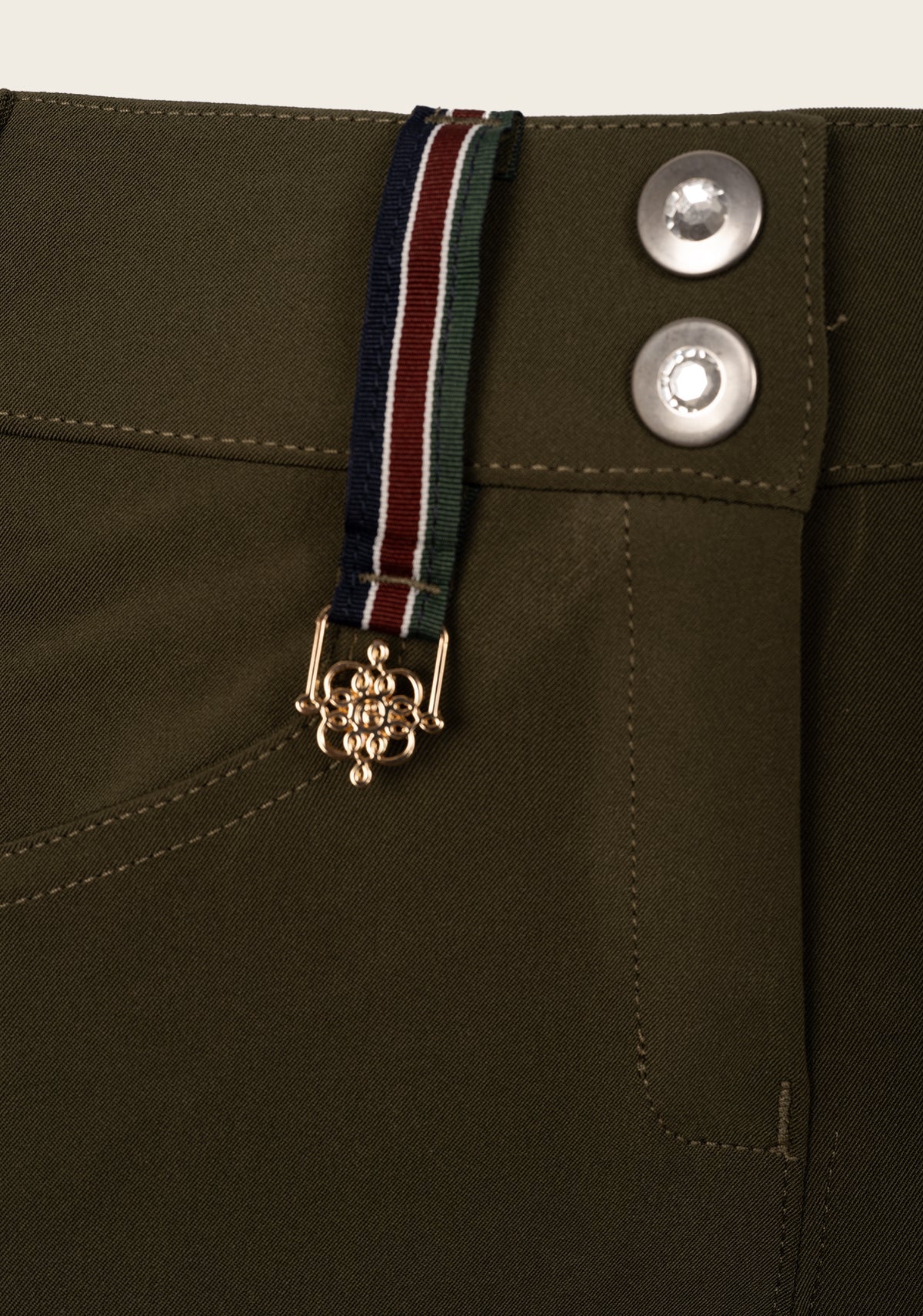 Image of Coquet High Waist Coolmax Olive Knee Patch Breeches