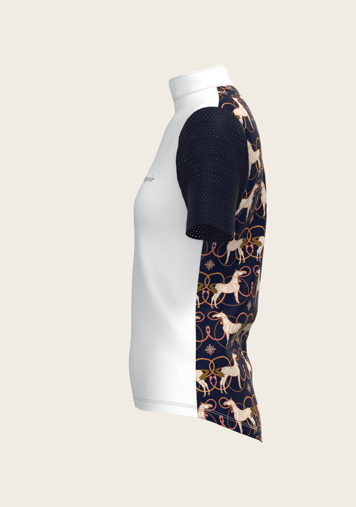 Image of Roped Horses on Navy Short Sleeve Show Shirt