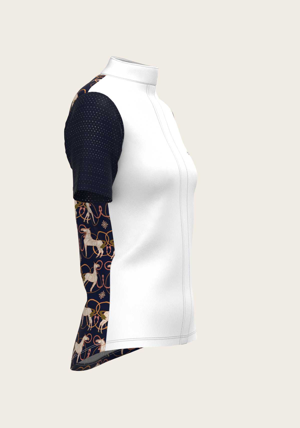 Image of Roped Horses on Navy Short Sleeve Show Shirt