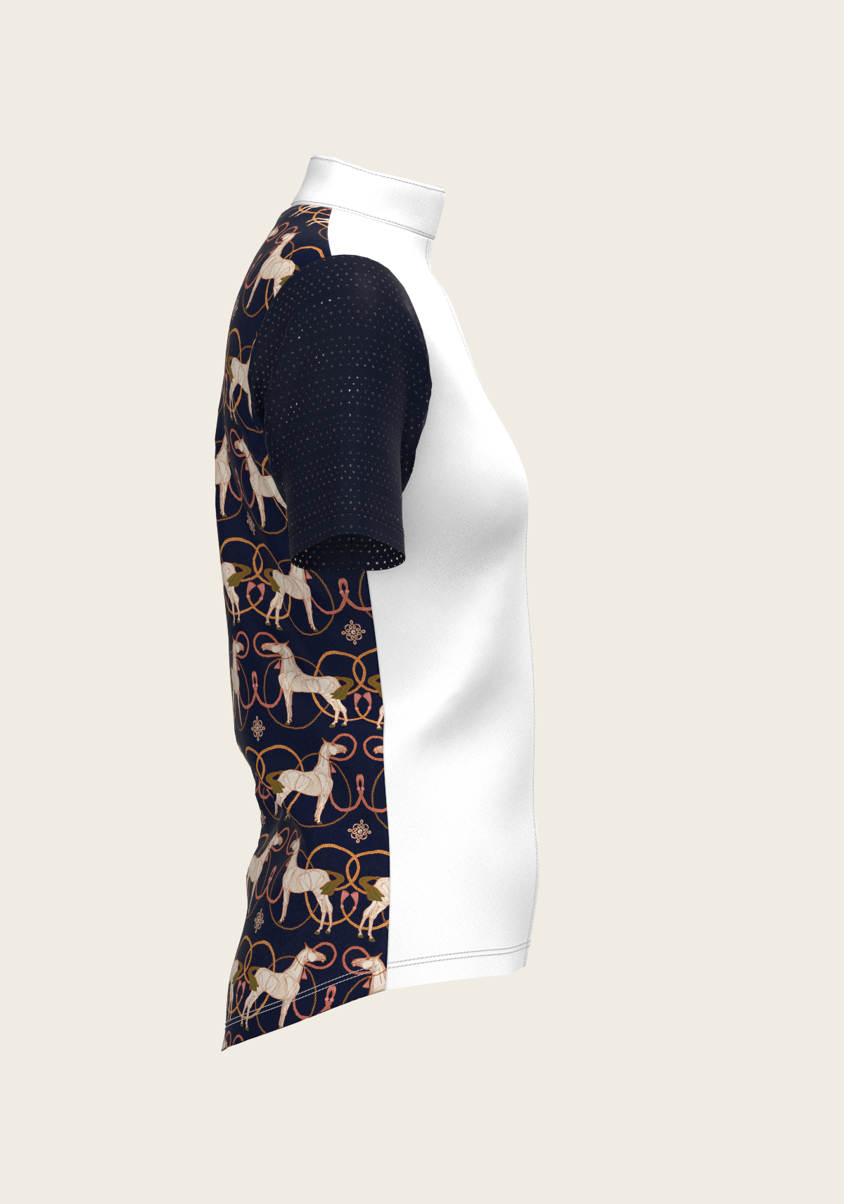 Image of Roped Horses on Navy Short Sleeve Show Shirt