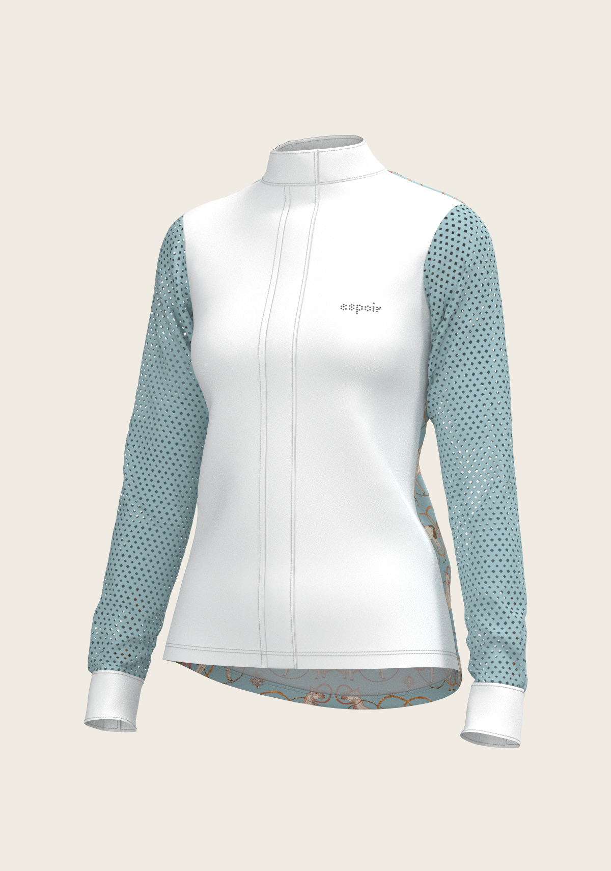 Image of Roped Horses on Sky Blue Long Sleeve Show Shirt