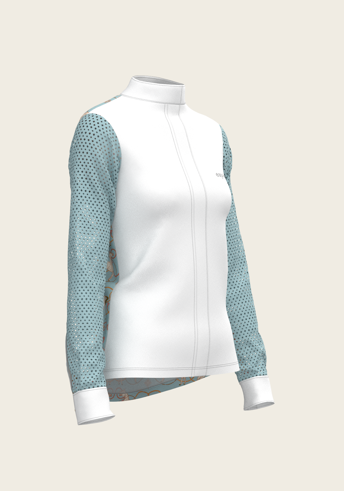 Roped Horses on Sky Blue Long Sleeve Show Shirt