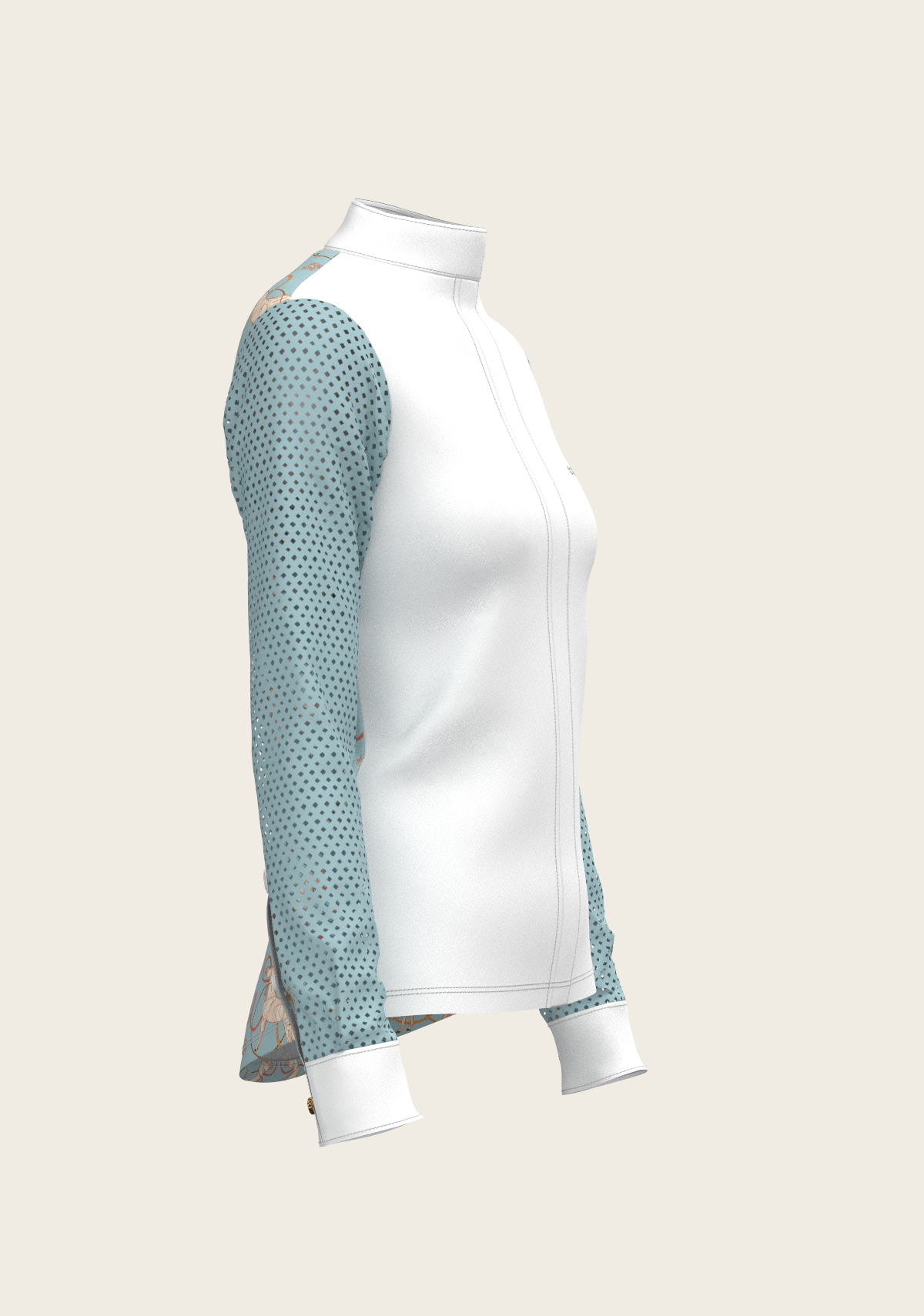 Roped Horses on Sky Blue Long Sleeve Show Shirt