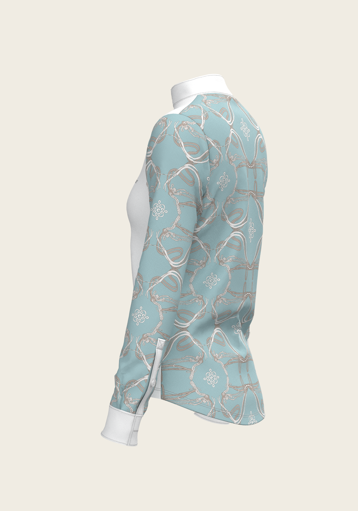 Image of Roped Bridles on Sky Blue Long Sleeve Show Shirt