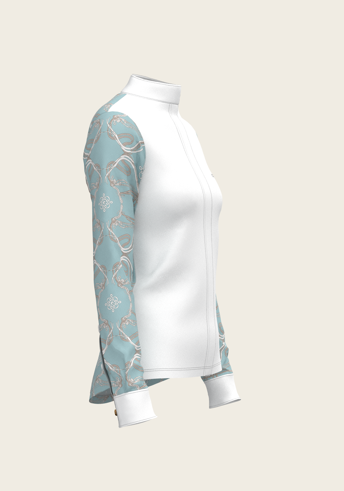 Image of Roped Bridles on Sky Blue Long Sleeve Show Shirt