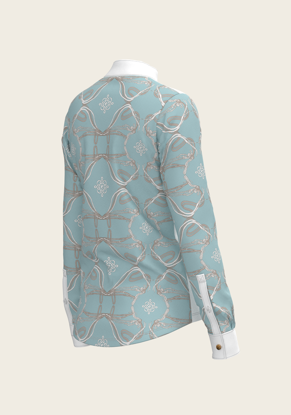 Image of Roped Bridles on Sky Blue Long Sleeve Show Shirt