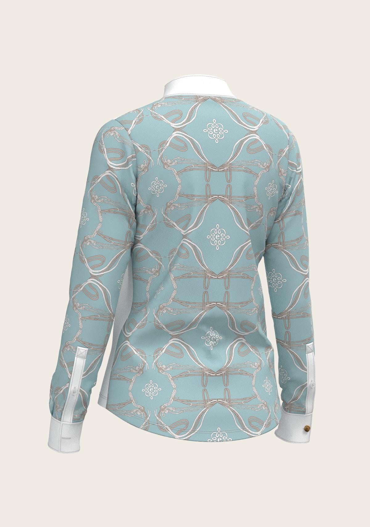 Image of Roped Bridles on Sky Blue Long Sleeve Show Shirt