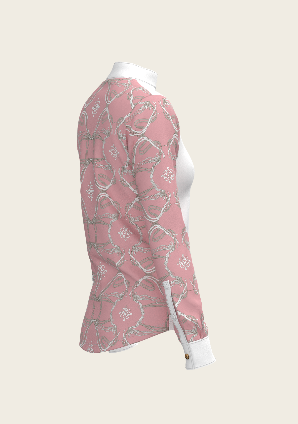 Image of Roped Bridles on Rose Long Sleeve Show Shirt