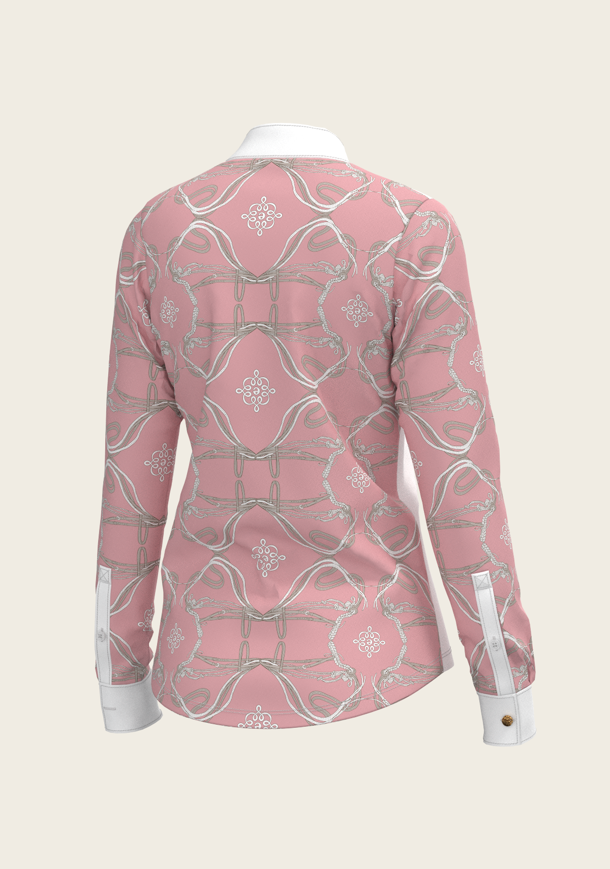 Image of Roped Bridles on Rose Long Sleeve Show Shirt