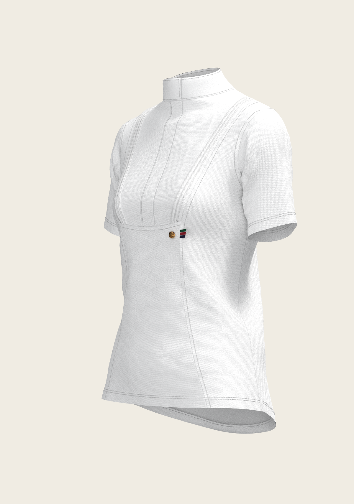 Image of Short Pleated Short Sleeve Show Shirt