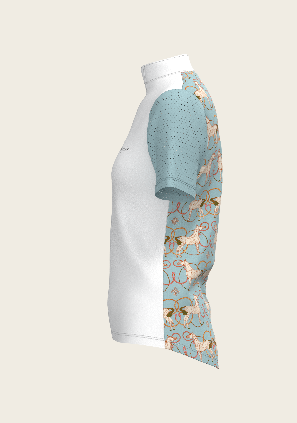 Image of Roped Horses on Sky Blue Short Sleeve Show Shirt