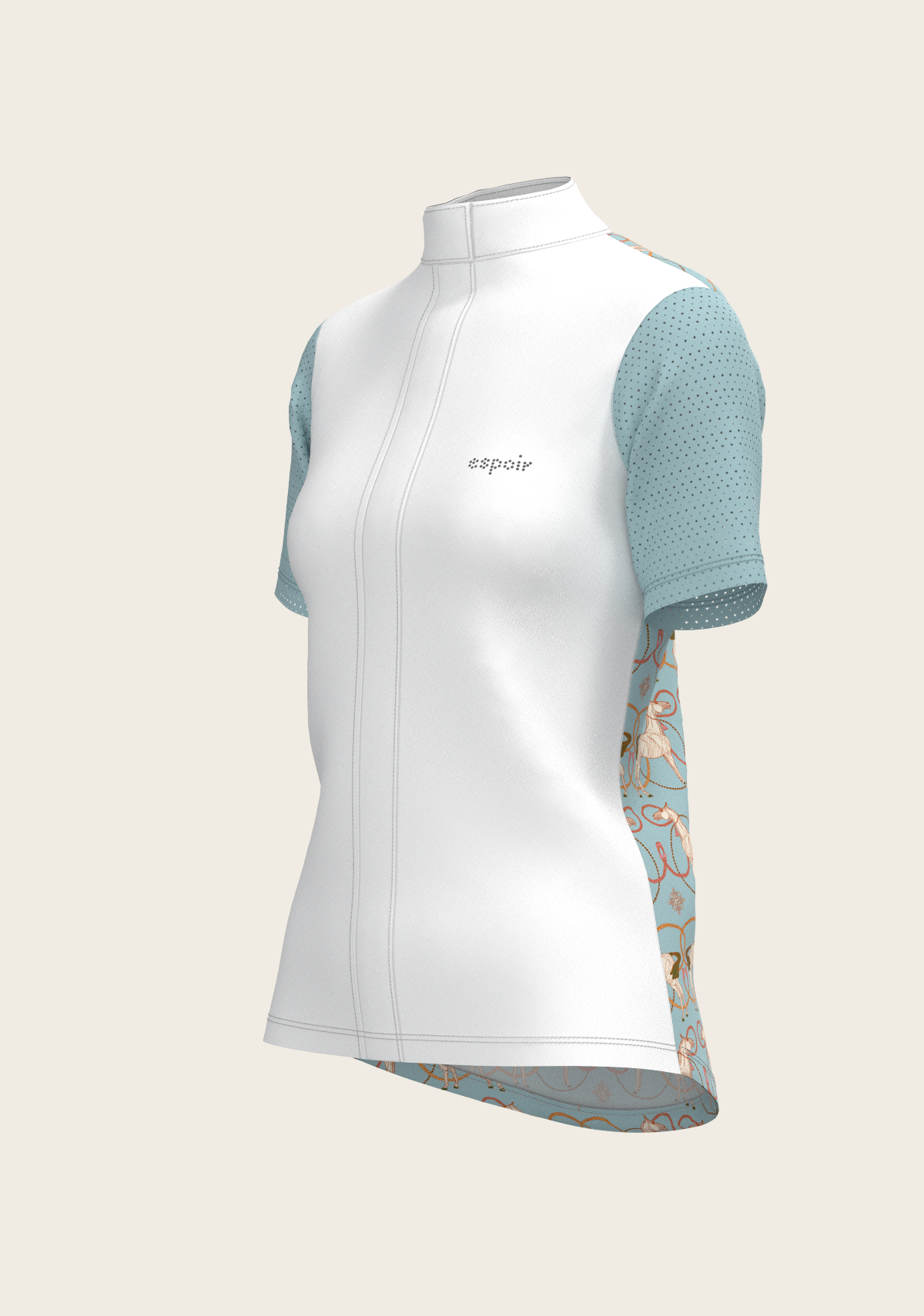 Image of Roped Horses on Sky Blue Short Sleeve Show Shirt