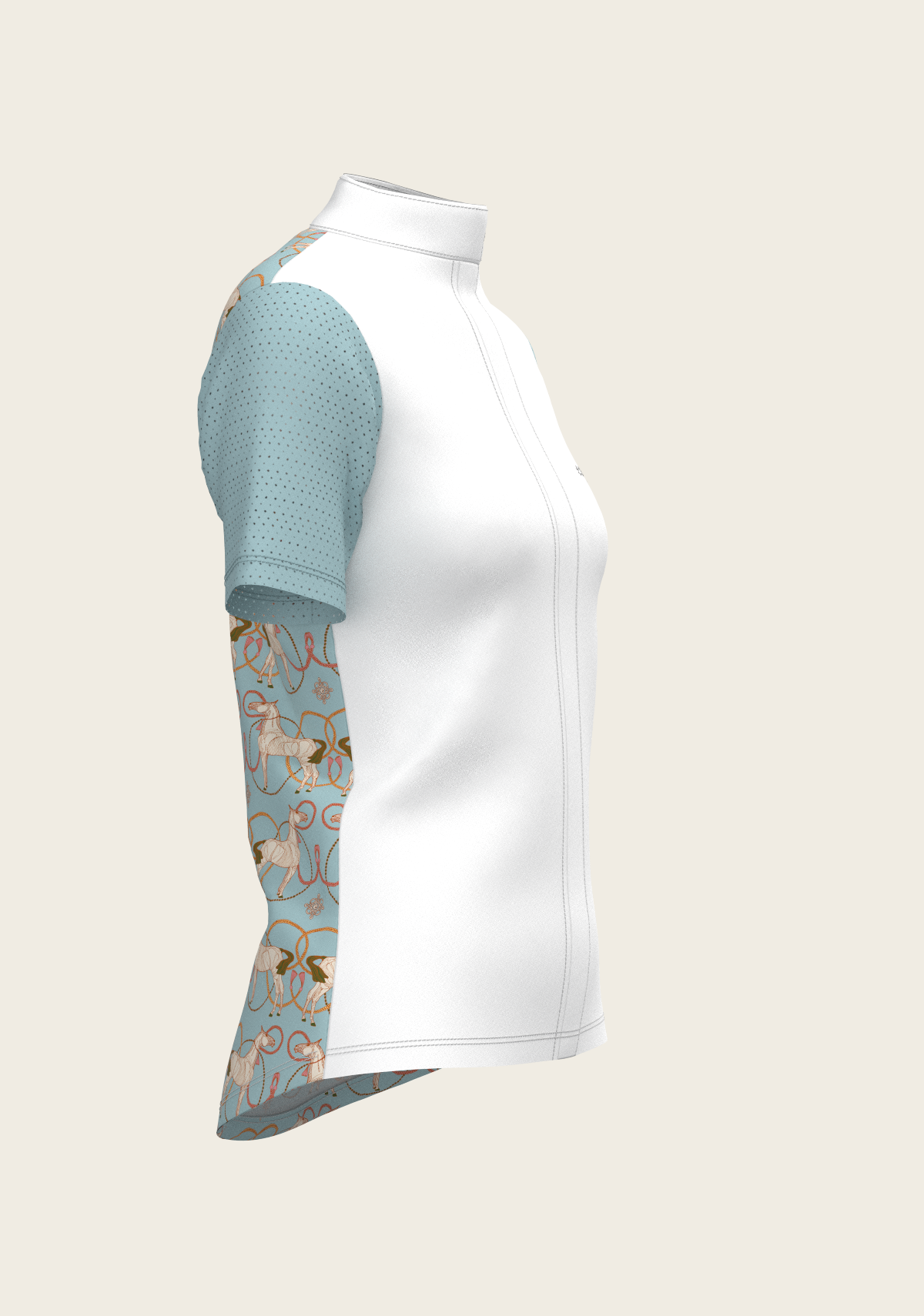 Image of Roped Horses on Sky Blue Short Sleeve Show Shirt