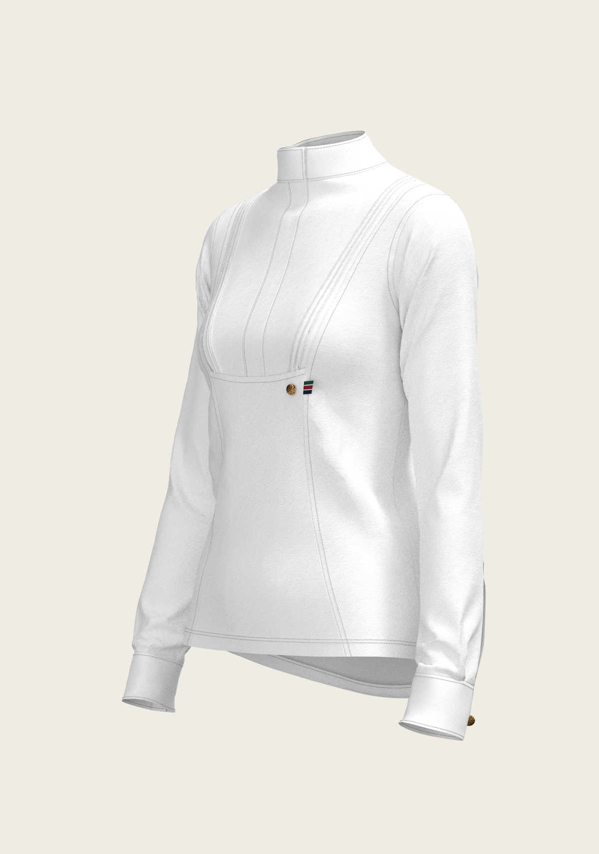 Image of Short Pleated Long Sleeve Show Shirt