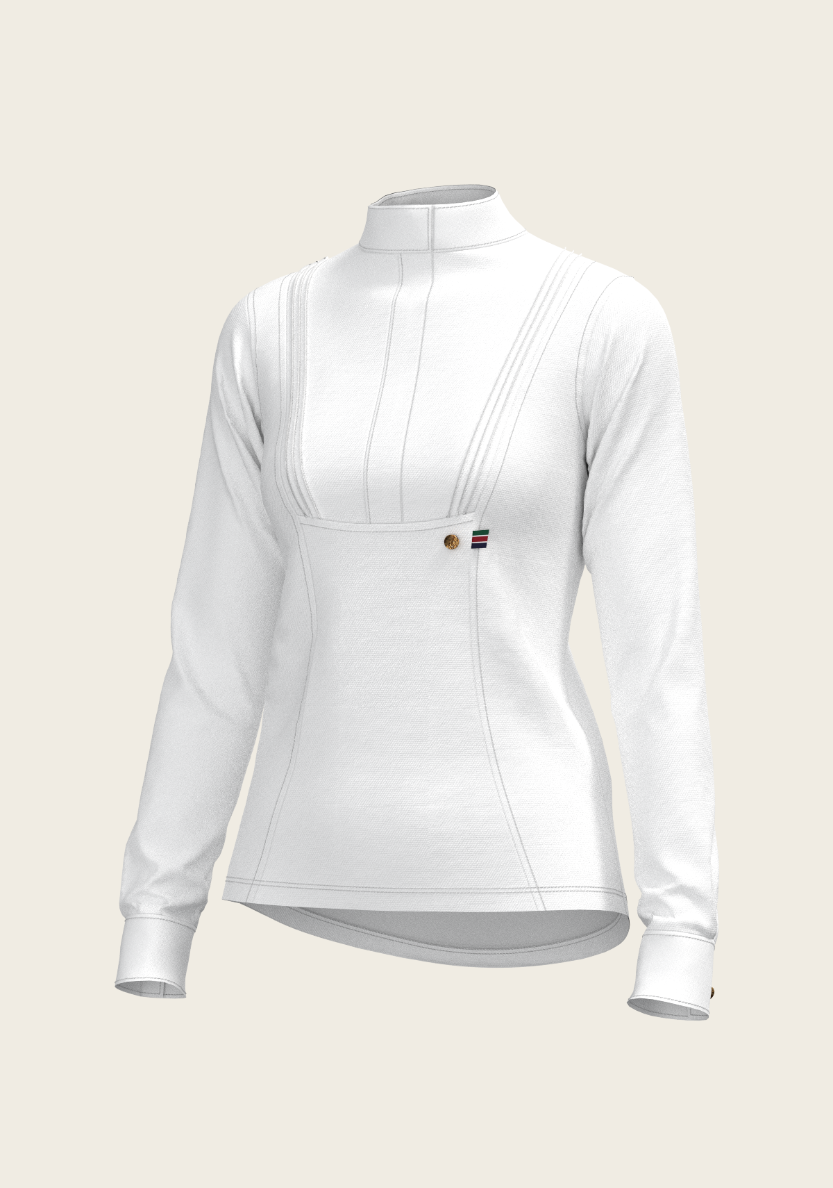 Image of Short Pleated Long Sleeve Show Shirt