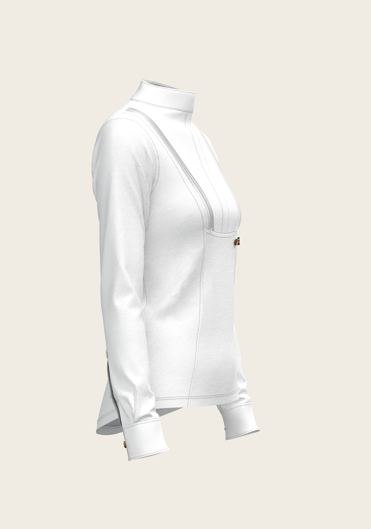 Image of Short Pleated Long Sleeve Show Shirt
