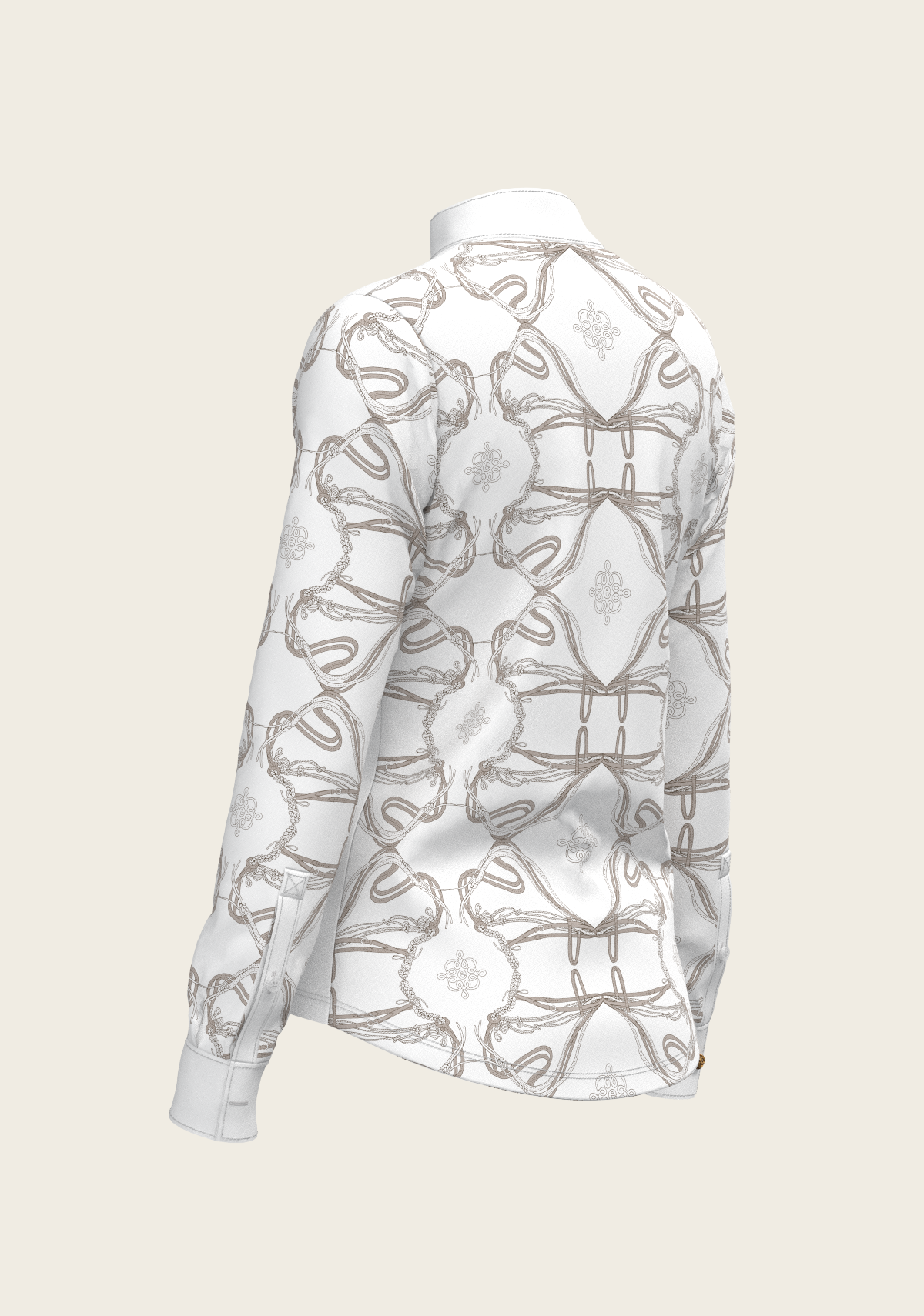 Image of Roped Bridles on White Long Sleeve Show Shirt