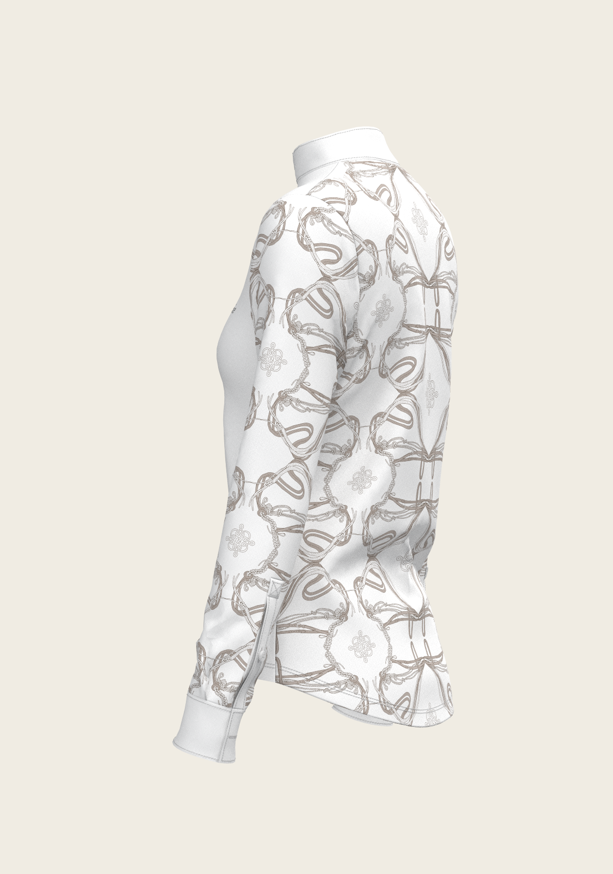 Image of Roped Bridles on White Long Sleeve Show Shirt