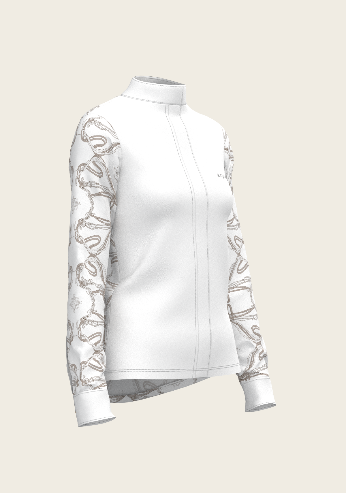 Roped Bridles on White Long Sleeve Show Shirt