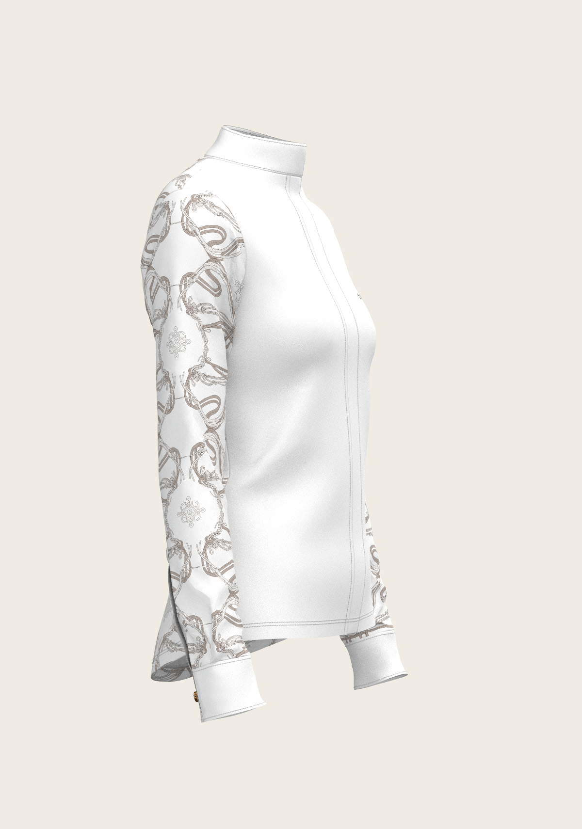 Image of Roped Bridles on White Long Sleeve Show Shirt