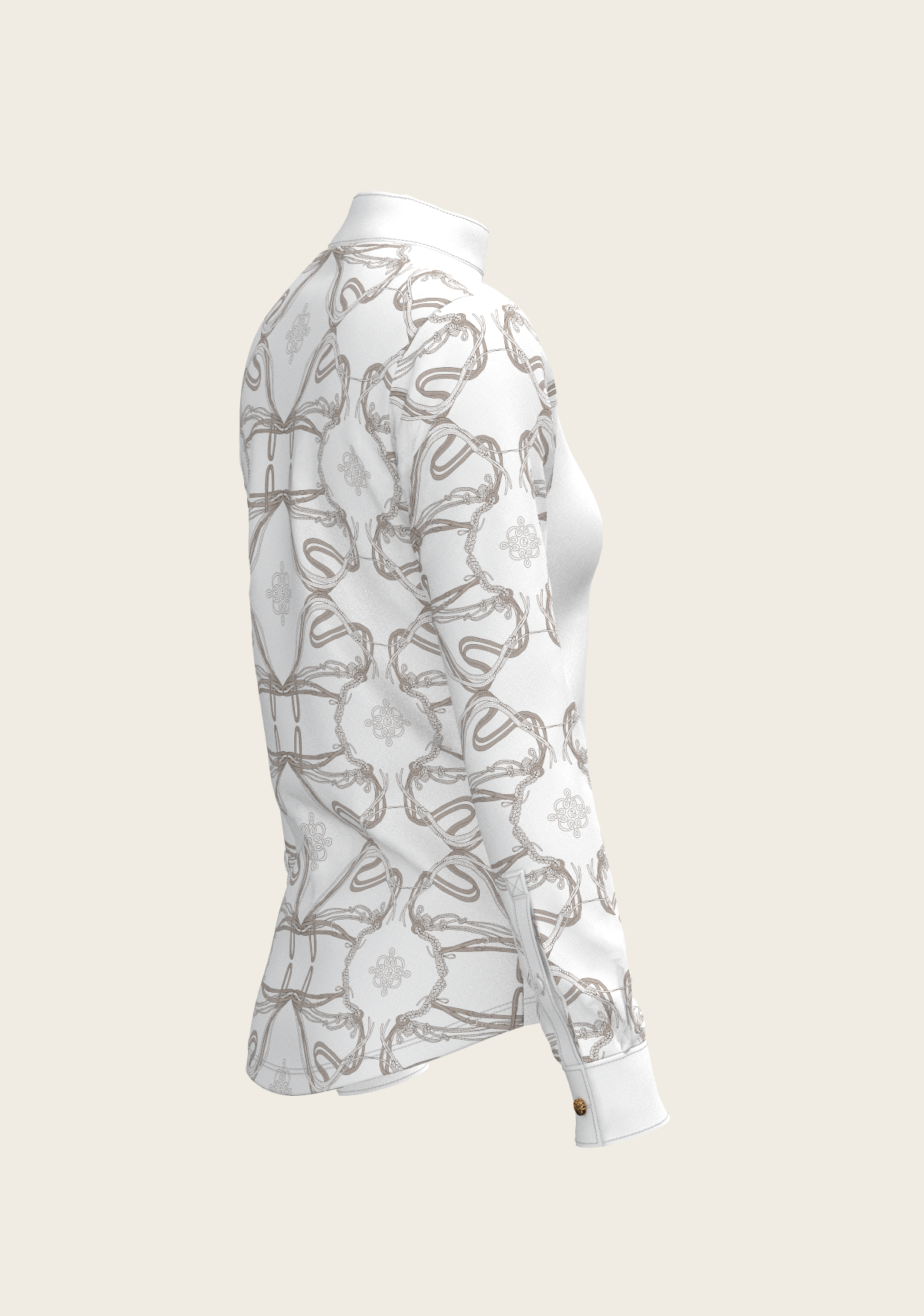 Image of Roped Bridles on White Long Sleeve Show Shirt