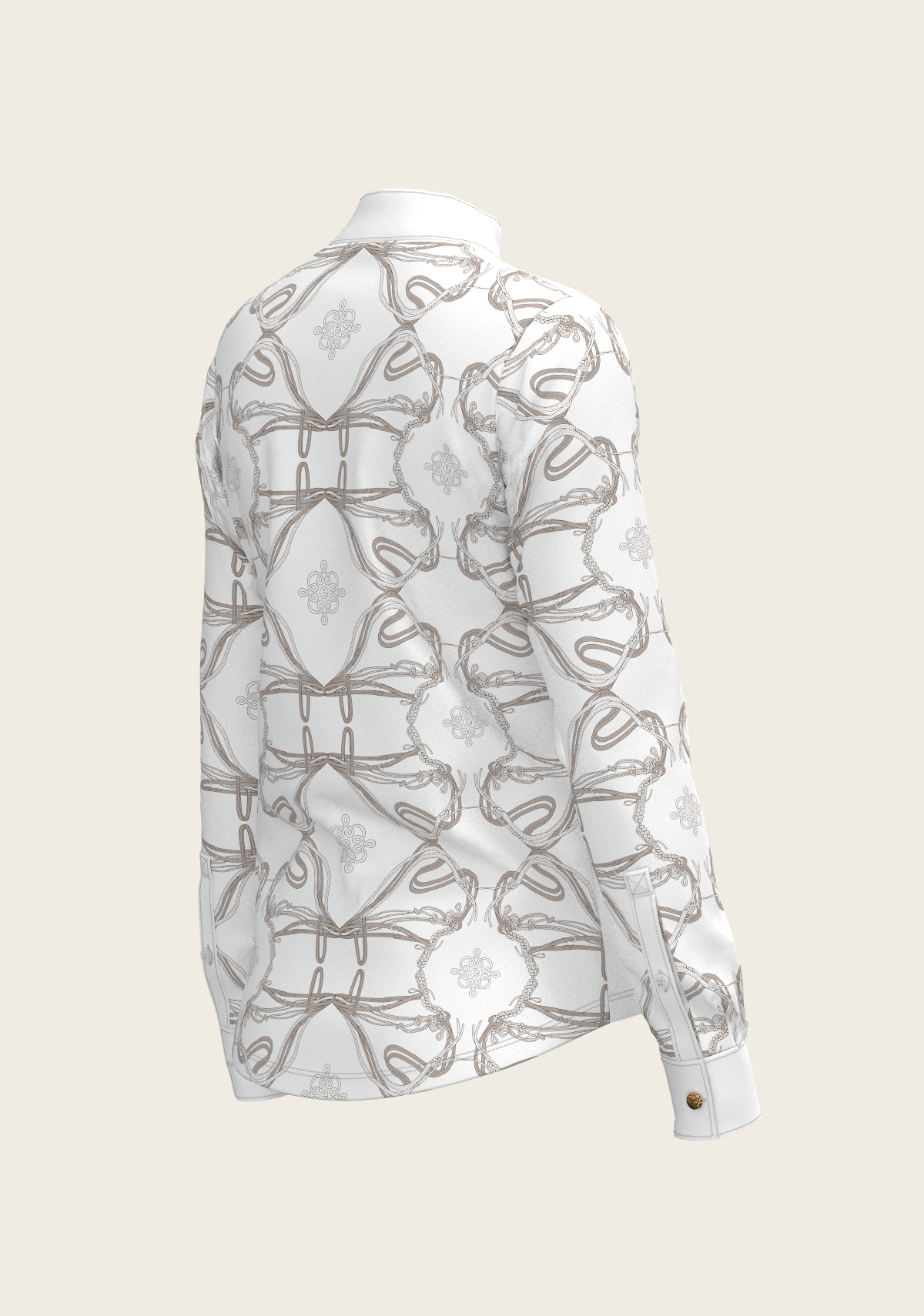 Image of Roped Bridles on White Long Sleeve Show Shirt