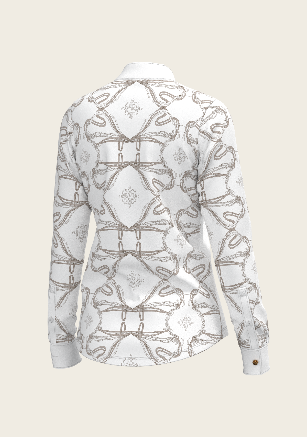 Image of Roped Bridles on White Long Sleeve Show Shirt