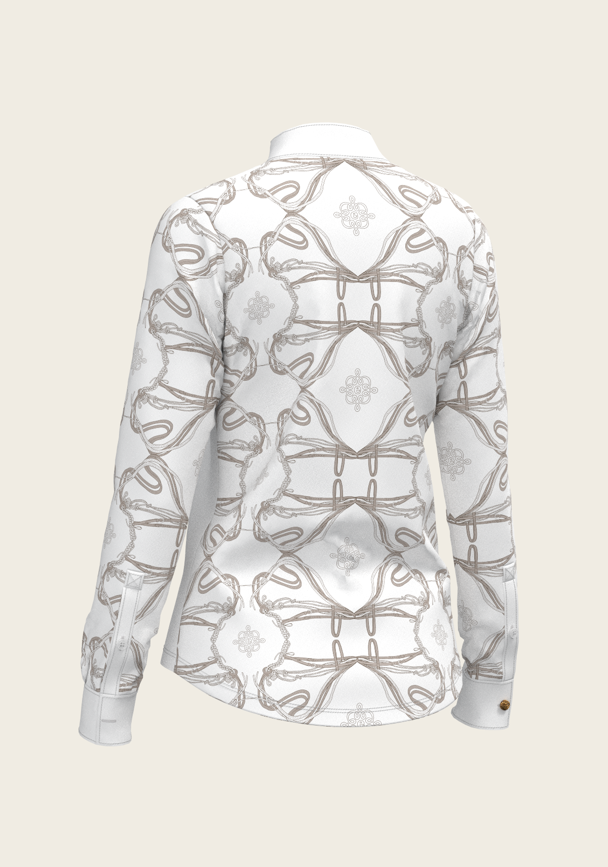 Image of Roped Bridles on White Long Sleeve Show Shirt