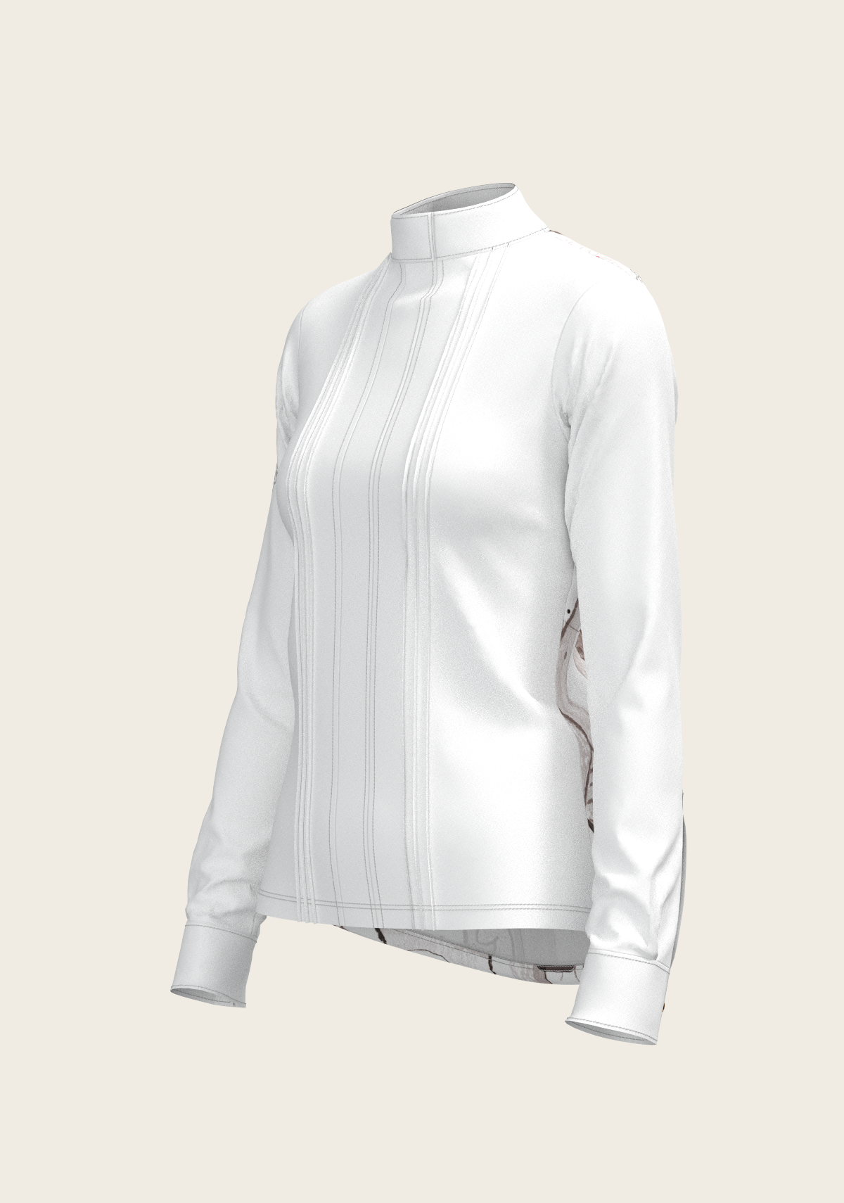 Image of The Horse Fair Monochrome Long Pleated Long Sleeve Sleeve Show Shirt
