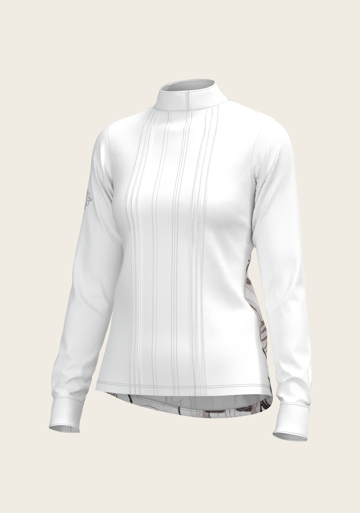 Image of The Horse Fair Monochrome Long Pleated Long Sleeve Sleeve Show Shirt