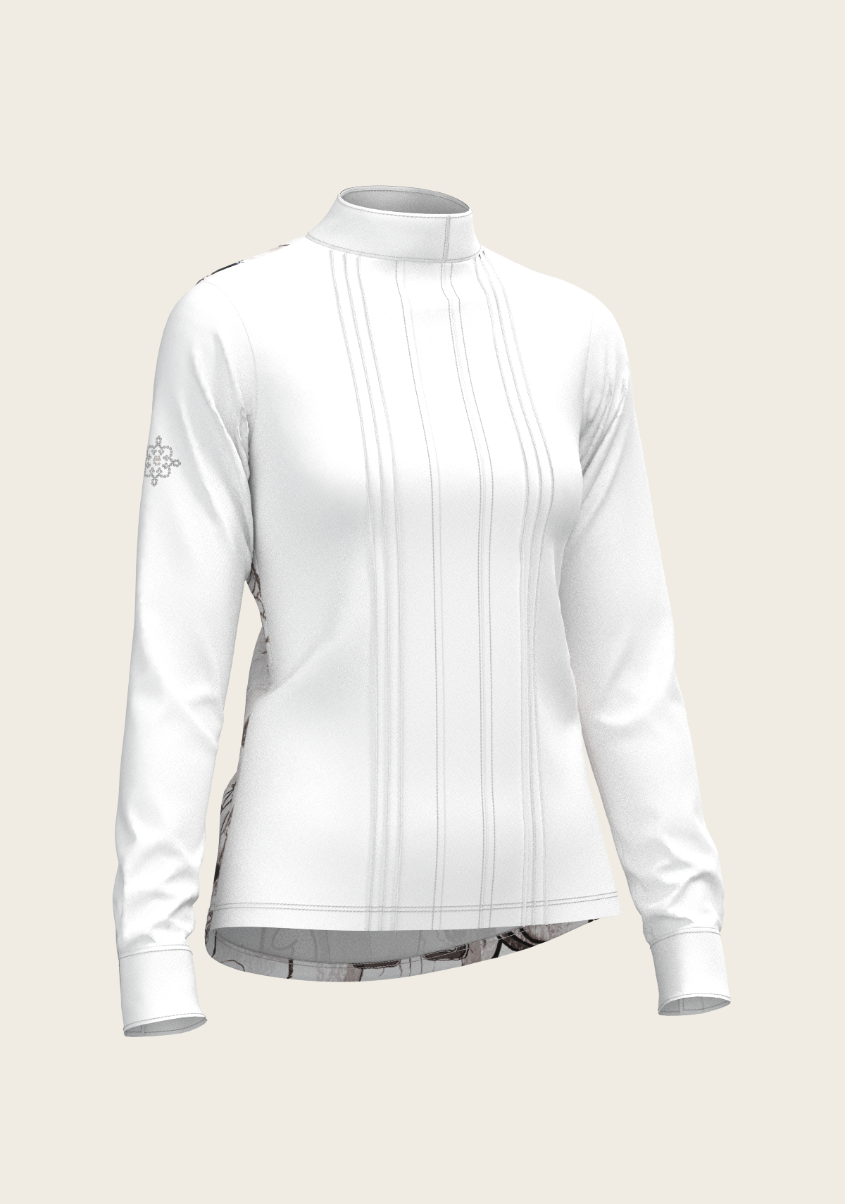Image of The Horse Fair Monochrome Long Pleated Long Sleeve Sleeve Show Shirt