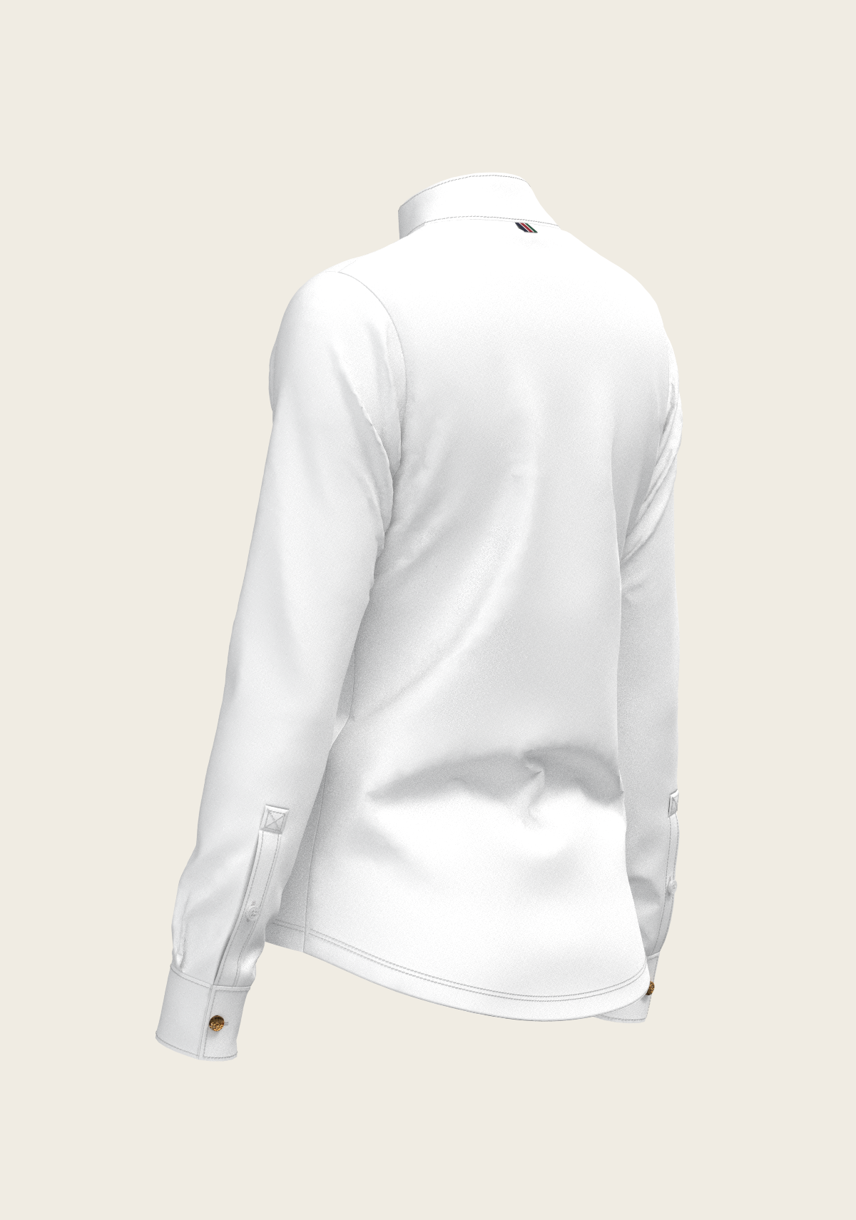 Image of White Long Pleated Long Sleeve Sleeve Show Shirt
