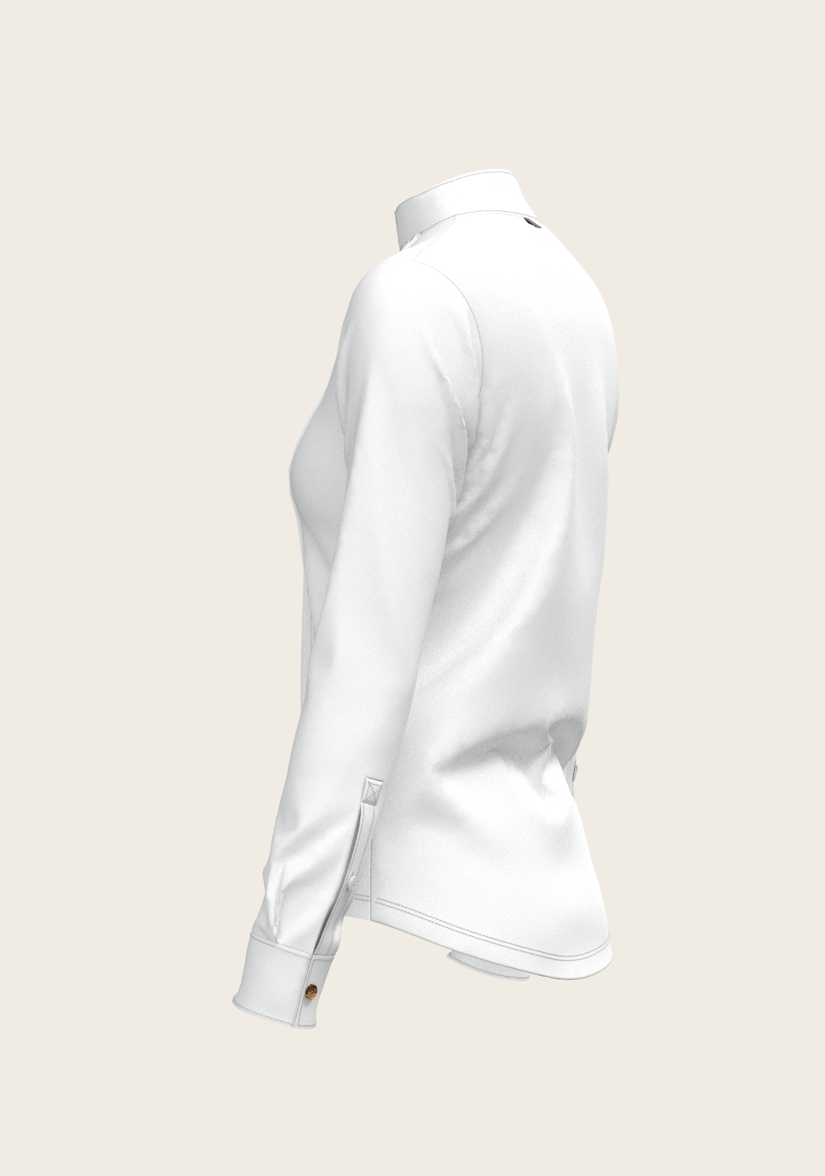 Image of White Long Pleated Long Sleeve Sleeve Show Shirt
