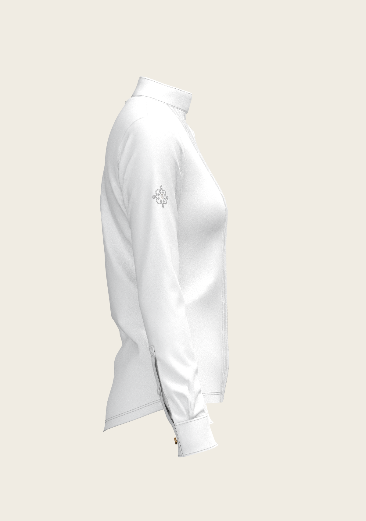 Image of White Long Pleated Long Sleeve Sleeve Show Shirt
