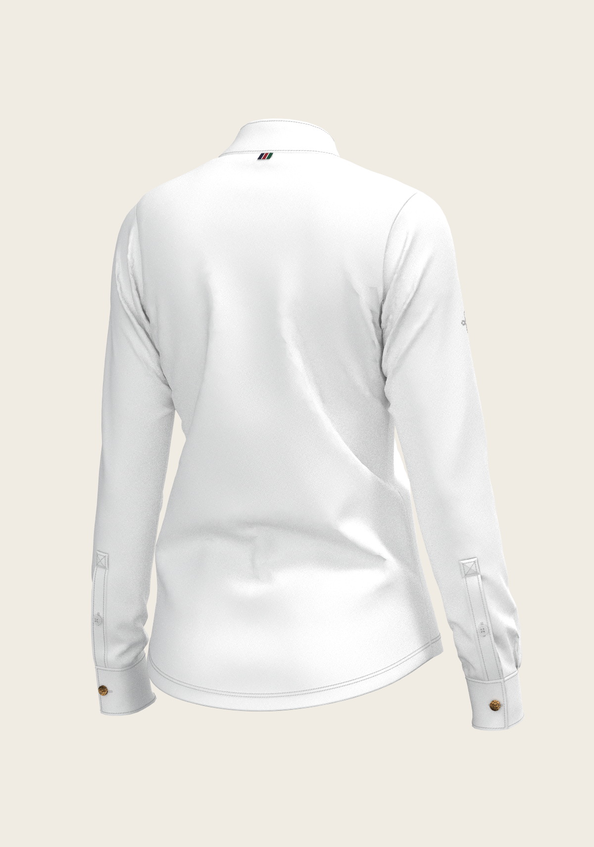 White Long Pleated Long Sleeve Sleeve Show Shirt