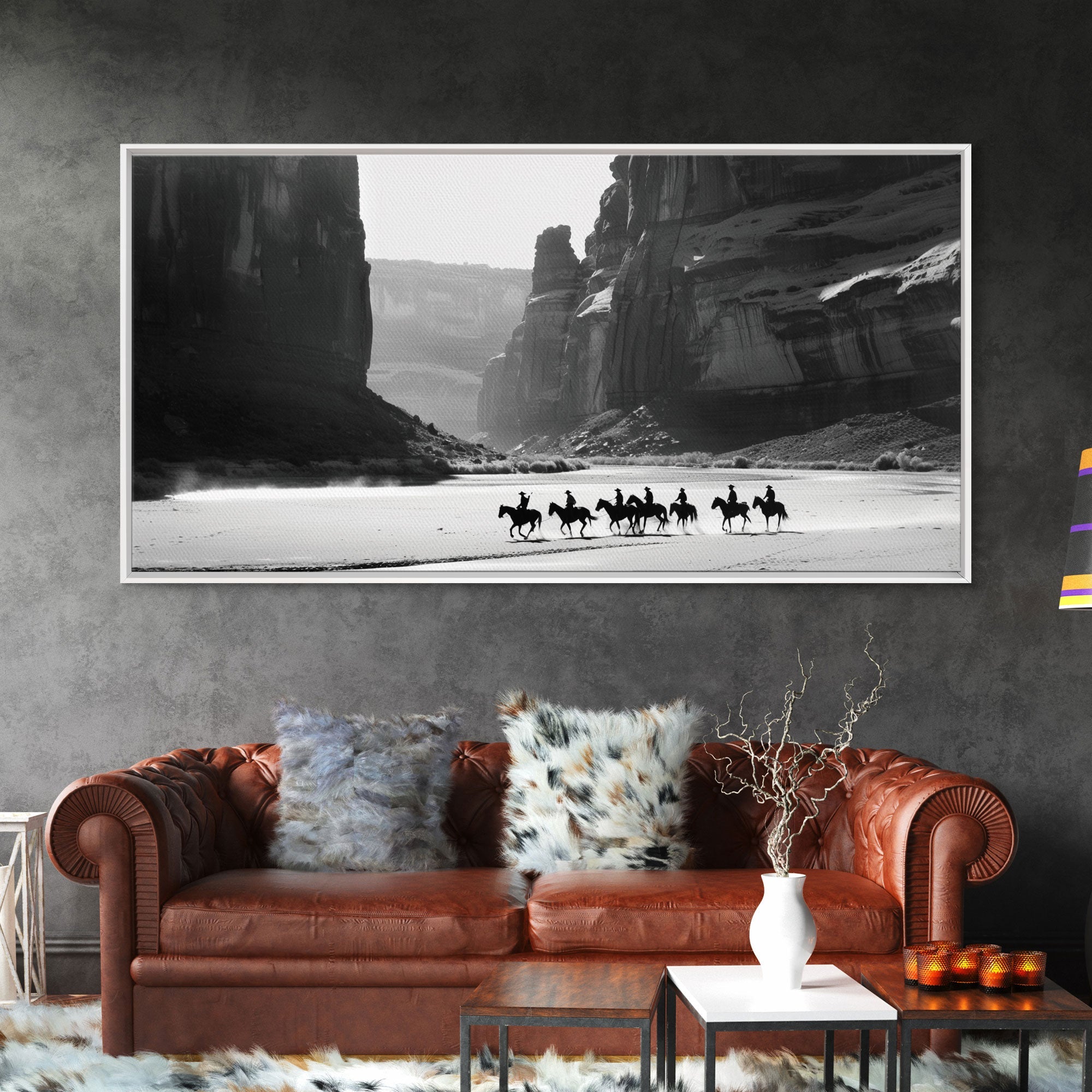 Image of Horse Riders in Monument Valley, Stunning Framed Canvas Print for Living Room Wall Art, Bedroom Decor, Home Decor