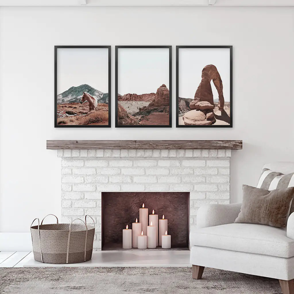 Image of Arches National Park Wall Art Set. Horse in the Desert