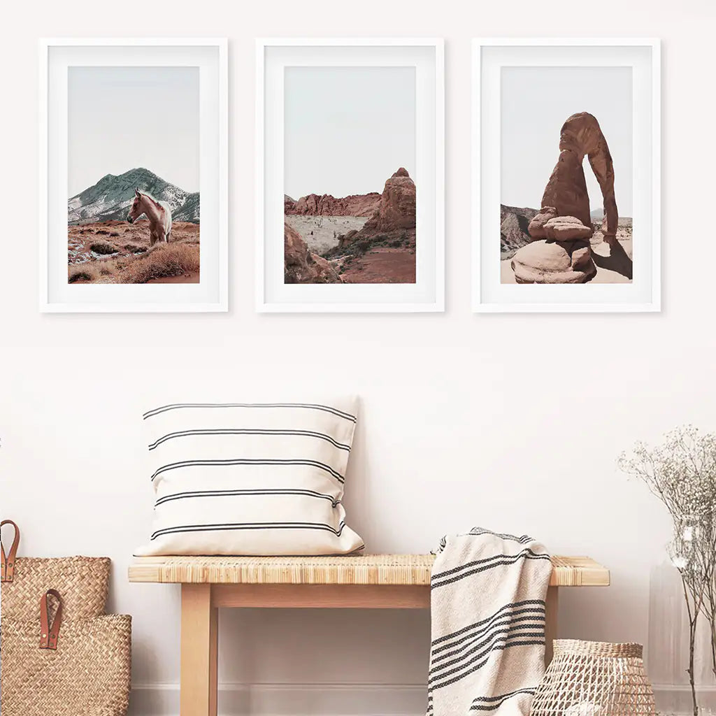 Image of Arches National Park Wall Art Set. Horse in the Desert