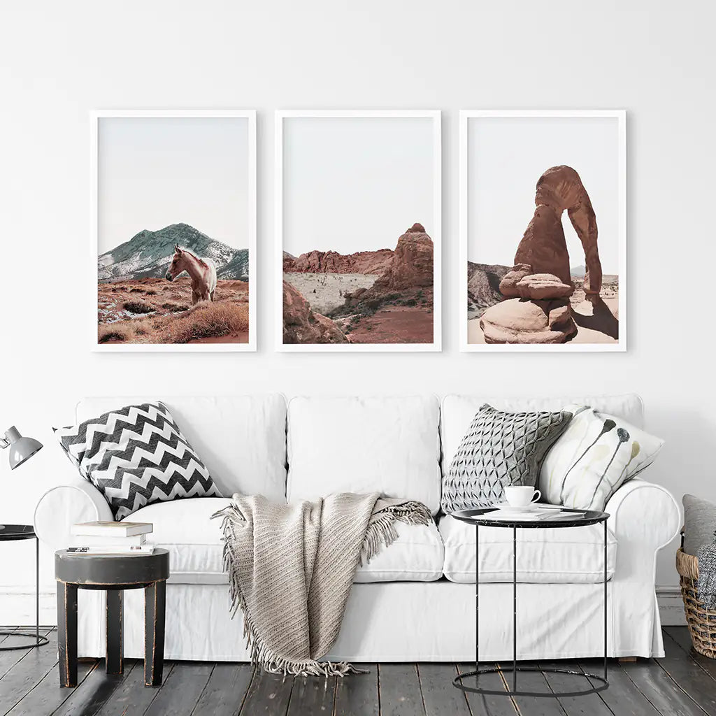 Image of Arches National Park Wall Art Set. Horse in the Desert