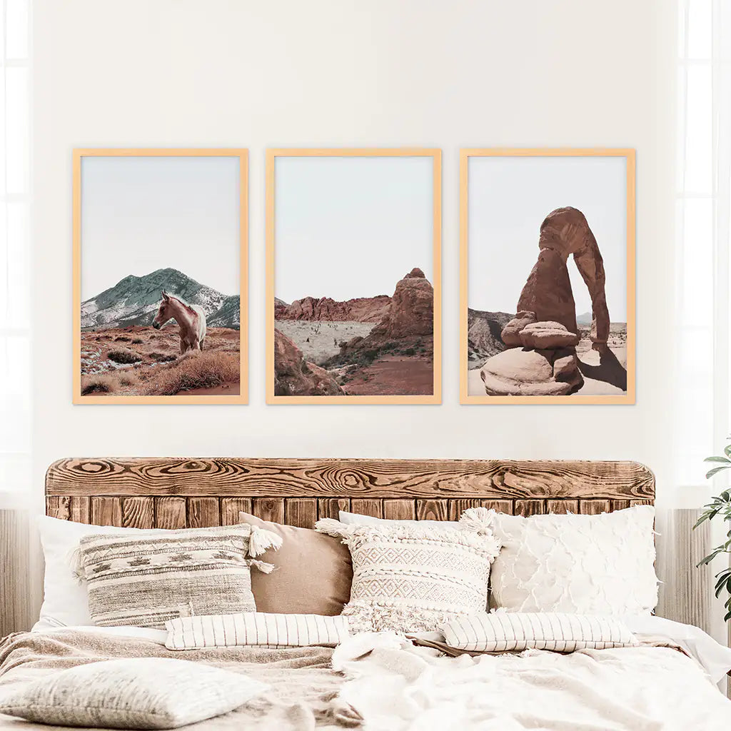 Image of Arches National Park Wall Art Set. Horse in the Desert